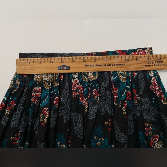 Leslie Lucks vintage floral print gathered maxi skirt, high waist skirt, size 4 - Picture 6 of 12